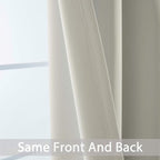 Yakamok Room Darkening Blackout Curtains Thermal Insulated Grommet Curtain Panels for Bedroom, 42W x 72L, Light Beige, 2 Panels