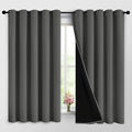Yakamok Dark Grey 100% Blackout Curtains 63 Inches Long 62" Wide 2 Panels