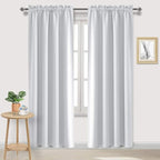 DWCN White Curtains for Living Room Thermal Insulated, Energy Saving & Noise Reducing Bedroom Curtains, White, W 70x L 84 Inch, Set of 2 Rod Pocket Curtain Panels