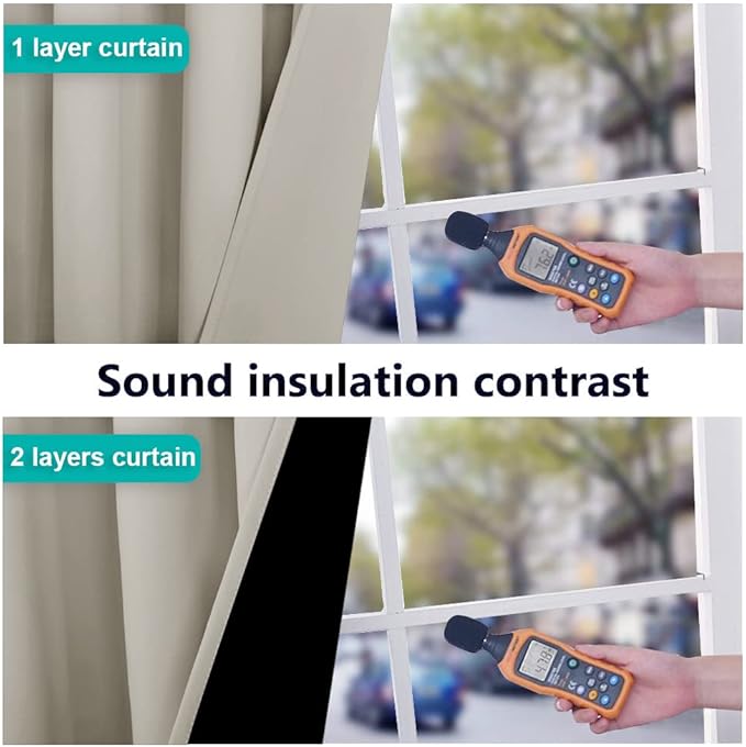 NICETOWN 100% Blackout Window Curtain Panels, Full Light Blocking Drapes with Black Liner for Nursery, 72-inch Drop Thermal Insulated Draperies (Natural, 2 Pieces, 42-inch Wide Per Panel)
