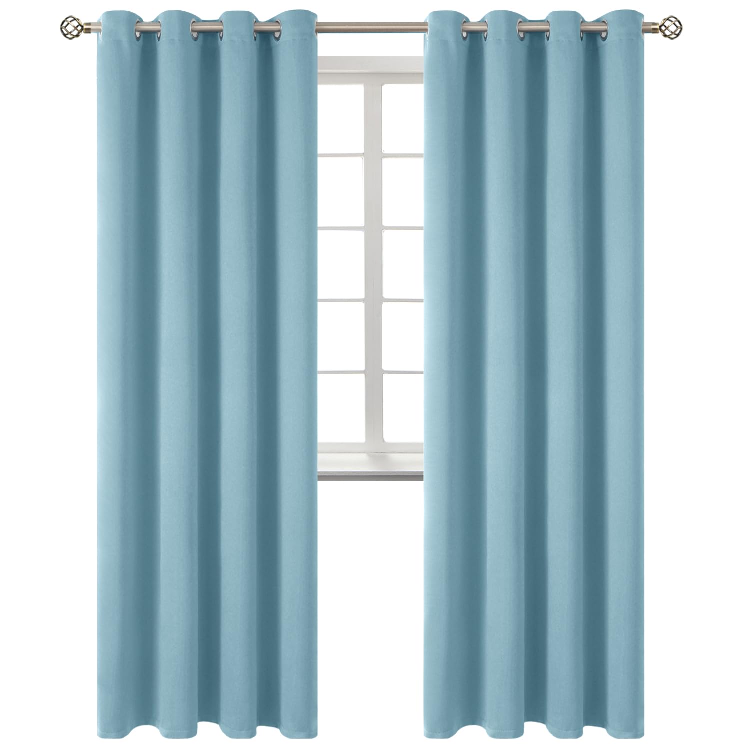 BGment Room Darkening Curtains 84 Inches Long - Grommet Thermal Insulated Drapes Window Treatment Curtains for Bedroom, 2 Panels, 52 x 84 Inch, Greyish Blue