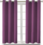 BGment Room Darkening Curtains 45 Inches Long - Grommet Thermal Insulated Drapes Window Treatment Curtains for Bedroom, 2 Panels, 38 x 45 Inch, Eggplant Purple