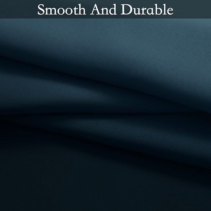 SimpleHome Ombre Curtains 52 x 84 Inch for Bedroom 2 Panels, Gradient Grey White to Navy Blue Light Blocking Thermal Insulated Grommet Room Darkening Window Curtain/Drapes for Living Room