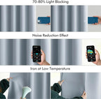 MIULEE Light Blue Back Tab Blackout Curtains 63 Inch Length 2 Panels Set for Living Room Bedroom Privacy, Rod Pocket/Pinch Pleat Thermal Insulated Room Darkening Pleated Light Blocking Drapes