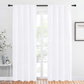 NICETOWN Kitchen Window Curtain Panels - Not Blackout Window Treatment Rod Pocket Curtains/Drapes for Bedroom (2 Panels, 42 by 84, White)