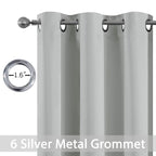 Yakamok Blackout Curtains 38x72 inch Light Grey Thermal Drapes-Bedroom