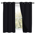 NICETOWN Black Out Curtains 54 inches Length Set of 2, 2 Thick Layers Completely Blackout Window Treatment Thermal Insulated Lined Drapes for Basement Window (42 inches Width Each Panel)