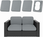 hyha 4Pcs Patio Cushion Covers, Stretch Outdoor Couch Cushion Covers Replacement, Washable Outdoor Chair/Sofa Slipcovers for Patio Furniture Cushions Protector with Elastic Bottom(Gray,Cover Only)