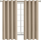 BGment Blackout Curtains - Grommet Thermal Insulated Room Darkening Bedroom and Living Room Curtains, Set of 2 Panels (46 x 63 Inch, Sand)