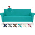 ZNSAYOTX Oversized Super Stretch Couch Cover (92"-115"), New Striped Sofa Covers Comfortable & Durable, Dog Cat Pets Friendly Extra Large Spandex Sofa Slipcovers (XL Sofa, Peacock Teal)