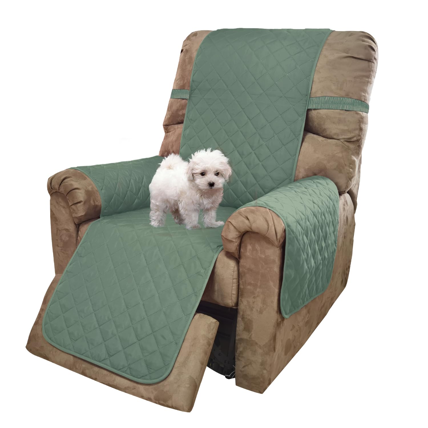 U-NICE HOME Reversible 23''Recliner Small Chair Cover, Greyish Green/Taupe