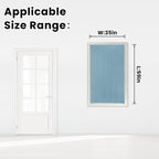 Self Adhesive Curtains, Black Out Shade for Window, Blackout Fabric Temporary Window Coverings Easy to Hang Curtains No Rod Needed, Use for Bedroom, Room, Kitchen, 35"W X 59"L, Lake Blue, 1 Panel