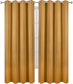 LEMOMO Blackout Curtains 52 x 108 inch/Mustard Yellow Curtains Set of 2 Panels/Thermal Insulated Room Darkening Bedroom Curtains