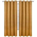 LEMOMO Blackout Curtains 66 x 84 inch/Mustard Yellow Curtains Set of 2 Panels/Thermal Insulated Room Darkening Bedroom Curtains