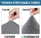 H.VERSAILTEX 4 Piece Stretch Sofa Covers for 3 Cushion Couch Covers for Living Room Furniture Slipcovers (Base Cover Plus 3 Seat Cushion Covers) Thicker Jacquard Fabric (Large Sofa, Grey)