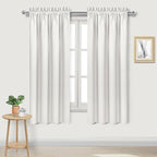DWCN Blackout Curtains Thermal Insulated, Energy Saving & Noise Reducing Bedroom and Living Room Curtains, Ivory, W 42x L 72 Inch, Set of 2 Rod Pocket Curtain Panels
