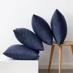 MIULEE Pack of 4 Decorative Outdoor Throw Pillow Covers Linen Waterproof Pillow Covers Summer Farmhouse Cushion Cases for Patio Garden Tent Balcony Couch Sofa 18x18 Inch Navy