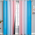 Estelar Textiler Pink and Blue Ombre Curtains for Bedroom 84 Inch Long
