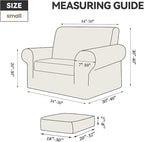WEERRW Velvet Stretch Chair Sofa Slipcover - 2 Pieces Luxury Soft Velvet Plush Couch Cover Furniture Protector with Elastic Bottom for Pets, Machine Washable, Chocolate, Small