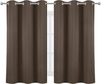 LEMOMO Chocolate Brown Blackout Curtains 38 x 54 Inch Length/Set of 2 Curtain Panels/Thermal Insulated Room Darkening Blackout Curtains for Bedroom