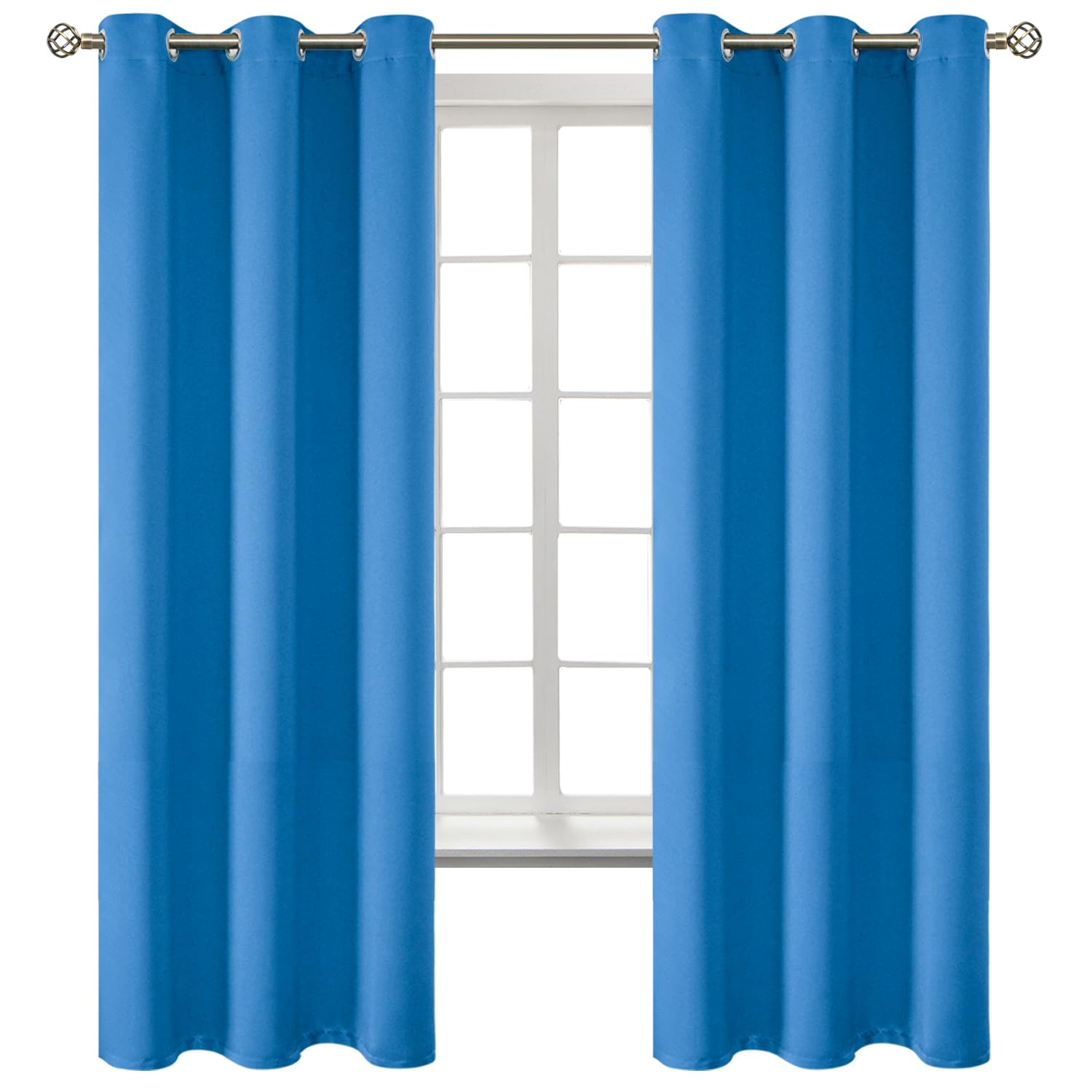 BGment Classic Blue Blackout Curtains for Bedroom 63 Inch Long - 2 Panels