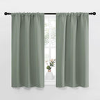 NICETOWN Window Curtains Blackout Drapes - Thermal Insulated Solid Rod Pocket Blackout Curtains/Draperies for Living Room (Sage Green, One Pair, 29 by 40-Inch)