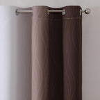 Estelar Textiler Brown and Greyish White Blackout Curtains 42Wx84L 2 Panels