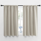 NICETOWN Blackout Curtains for Living Curtains, Room Darkening Window Curtain Panels, Easy-Care Solid Thermal Insulated Draperies/Drapes for Daughter Room (Natural, 2 Panels, 42 by 45)