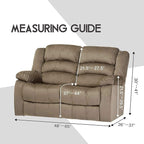 ULTICOR Reclining Love Seat Slipcover, 48" - 65" L, 6-Piece Velvet Stretch Loveseat Reclining Sofa Covers, 2 seat Love seat Recliner Cover, Thick, Soft, Washable (Sand)