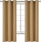 BGment Blackout Curtains for Living Room - Grommet Thermal Insulated Room Darkening Curtains for Bedroom, 2 Panels of 42 x 63 Inch, Khaki