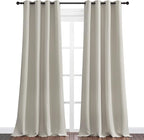 NICETOWN Natural Room Darkening Curtains 90" Long for Boho Farmhouse Home Decoration, Window Treatment Total Privacy Drape Panels for Bedroom Guest Room (55" Wide, Set of 2)