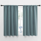 NICETOWN Greyish Blue Blackout Curtains Panels for Window, Thermal Insulated Rod Pocket Blackout Drapes/Draperies for Living Room (2 Panels, W42 x L45 inches)