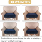 H.VERSAILTEX Velvet Stretch Couch Cushion Cover Plush Cushion Slipcover for Chair Cushion Furniture Protector Seat Cushion Sofa Cover (1 Piece Armchair Cushion Covers, Navy)