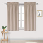 DWCN Blackout Curtains for Living Room Thermal Insulated, Energy Saving & Noise Reducing Bedroom Curtains, Camel, W 38x L 45 Inch, Set of 2 Rod Pocket Curtain Panels