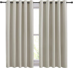 NICETOWN Thermal Insulated Natural Curtains Blackout Draperies, Window Treatment Solid Grommet Room Darkening Drape Panels for Bedroom (Set of 2, 70 by 54 inches Long)