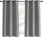 NICETOWN Silver Grey Blackout Curtain Panels for Bedroom, 2 Panels, W42 x L60 inches, Thermal Insulated Grommet Top Blackout Draperies and Drapes