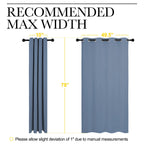 NICETOWN Stone Blue Room Darkening Curtain Panels 78" Length for Bedroom Living Room, Thermal Insulated Blackout Draperies for Home Decoration, Total Privacy (55" Width, 2 Pieces)