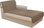 U-NICE HOME Sectional Couch Cover for Dogs Chaise Lounge Reversible Sofa Cover Furniture Protector Cover for Pets with Elastic Adjustable Strap (Chaise Lounge, Taupe/Taupe)