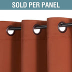 H.VERSAILTEX Blackout Curtain for Living Room Small Window Kitchen Blackout Curtains 45 inch Length Energy Saving Solid Grommet Blackout Drape, One Panel, Orange, 52" W x 45" L