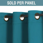 H.VERSAILTEX Blackout Curtains Drapes 63 Inch Length for Bedroom/Living Room, Thermal Insulated Small Curtain for Bedroom, Grommet Top - Solid in Turquoise Blue (One Panel), 52"W x 63"L
