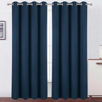 LEMOMO Blackout Curtains 52 x 120 Inch Long Navy Blue Curtains Set of 2 Panels Room Darkening Curtains for Bedroom and Living Room