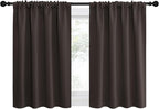 NICETOWN 2 Panels Blackout Curtains, Rod Pocket Thermal Insulated Drapes for Kitchen, Heavy Duty Small Window Treatment for Dorm Room, Studio Apartment, Basement (Toffee Brown, W42 x L30)