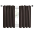 NICETOWN 2 Panels Blackout Curtains, Rod Pocket Thermal Insulated Drapes for Kitchen, Heavy Duty Small Window Treatment for Dorm Room, Studio Apartment, Basement (Toffee Brown, W42 x L30)