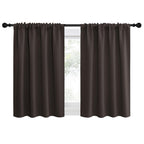 NICETOWN 2 Panels Blackout Curtains, Rod Pocket Thermal Insulated Drapes for Kitchen, Heavy Duty Small Window Treatment for Dorm Room, Studio Apartment, Basement (Toffee Brown, W42 x L30)