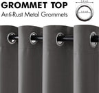 MIULEE Blackout Door Curtain Set of 2, 34 x 80 Inch Grey Thermal Insulated Room Divider Drapes with Grommet Top for Privacy Cover, Living Room, Bedroom, Closet & Temporary Doorway