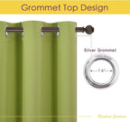 NICETOWN Blackout Window Curtains 60 inch Length 2 Panels, 34 x 60 Inch, Fresh Green, Grommet Top Room Darkening Thermal Insulated Solid Vertical Drapes for Bedroom/Kid Room