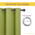 NICETOWN Blackout Curtain Panels for Bedroom, 2 Panels, Fresh Green, W42 x L40-inch, Thermal Insulated Grommet Top Blackout Draperies and Drapes for Basement