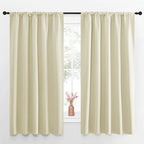 NICETOWN Blackout Curtains for Living Curtains, Room Darkening Curtains & Drapes for Kids Bedroom, Home Decoration Draperies (Beige, 52 in x 63 in (W x L), 2 PCs)
