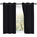 NICETOWN Black 100% Blackout Curtains 45 inches Length, 2 Thick Layers Completely Blackout Window Treatment Thermal Insulated Lined Drapes for Basement Window (1 Pair, 42 inches Width Each Panel)