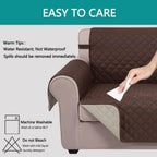 U-NICE HOME Loveseat Sofa Cover for 2 Cushion Couch, Coffee/Beige